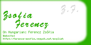 zsofia ferencz business card